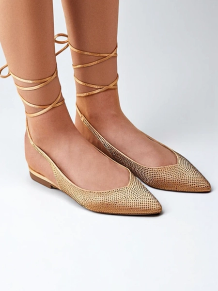 Royalfashion Ballerines pour femmes avec des rhinestones sans talon Daggas