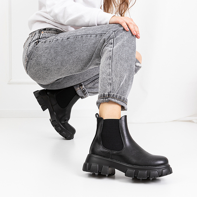 Bottines compensées pour femmes noires Casidi - Chaussures