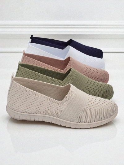 Slip-ons beiges pour femmes Callista - chaussures en tissu légères à semelle plate