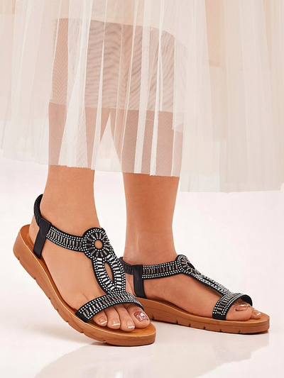 Sandales Royalfashion pour femmes avec brides décoratives Ava Shine