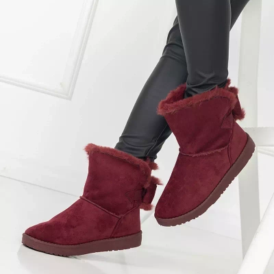OUTLET Snow boots femme bordeaux à nœud Kioli - Chaussures