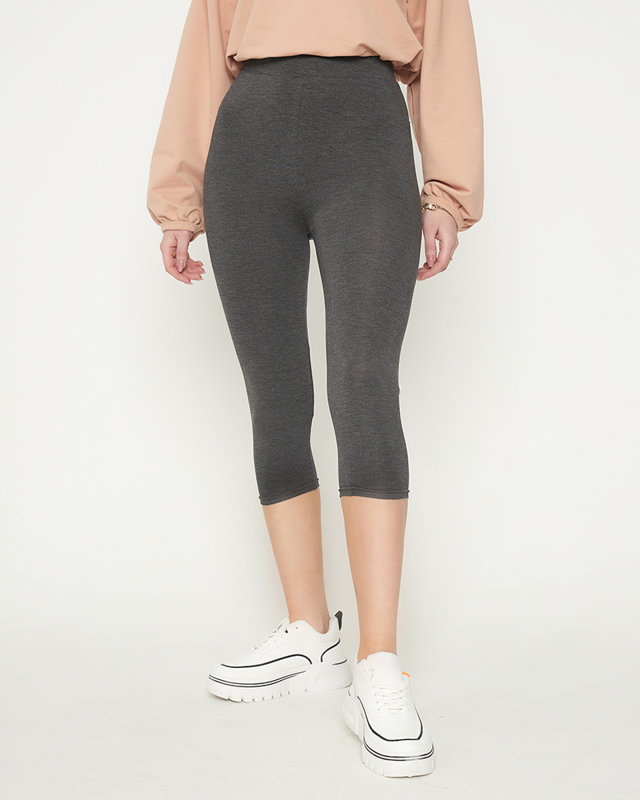 Legging femme 3/4 gris foncé - Vêtements