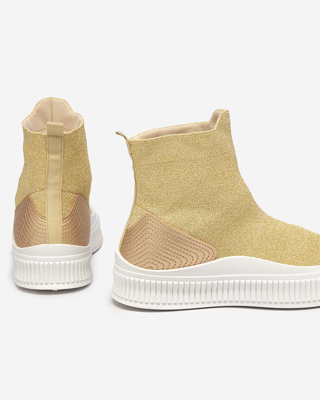 Bejoko chaussures de sport dorées pour femmes - chaussures