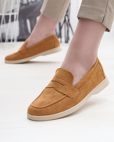 Mocassins femme en éco-suède couleur camel Daffer- Footwear