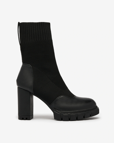Royalfashion Noir Bottines Flexi à talon supérieur