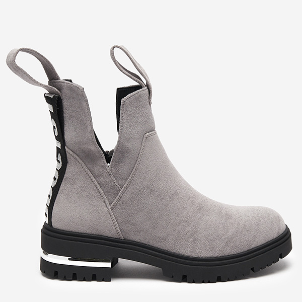 OUTLET Bottes à talons plats gris clair pour femmes Dezi - Footwear