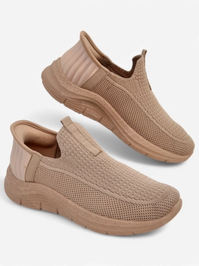 Chaussures slip-on pour femmes Selene Beige - baskets confortables à talons plats