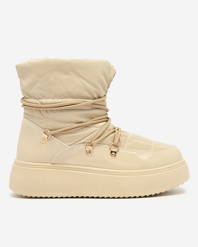 Royalfashion Bottes de neige à enfiler pour femme de couleur marron clair Dabenda