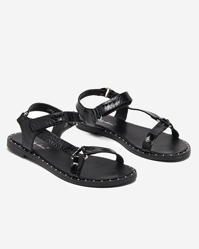 OUTLET Sandales laquées noires pour femme Sasjo- Footwear