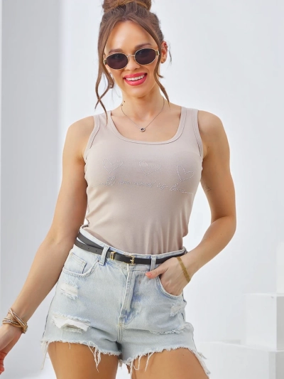 Top en coton pour femme Royalfashion avec strappy et cœurs