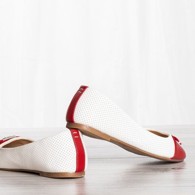 Ballerines pour enfants Kissy blanches et rouges - Chaussures 1