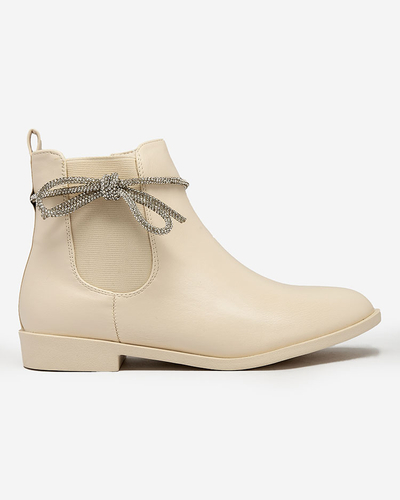 Royalfashion Bottes crème pour femme a'la sztyblety avec zircons Tardere