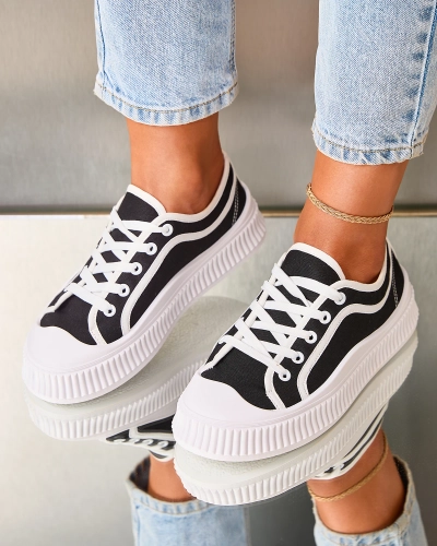 OUTLET Royalfashion Baskets décontractées pour femme de couleur noire Lerianna