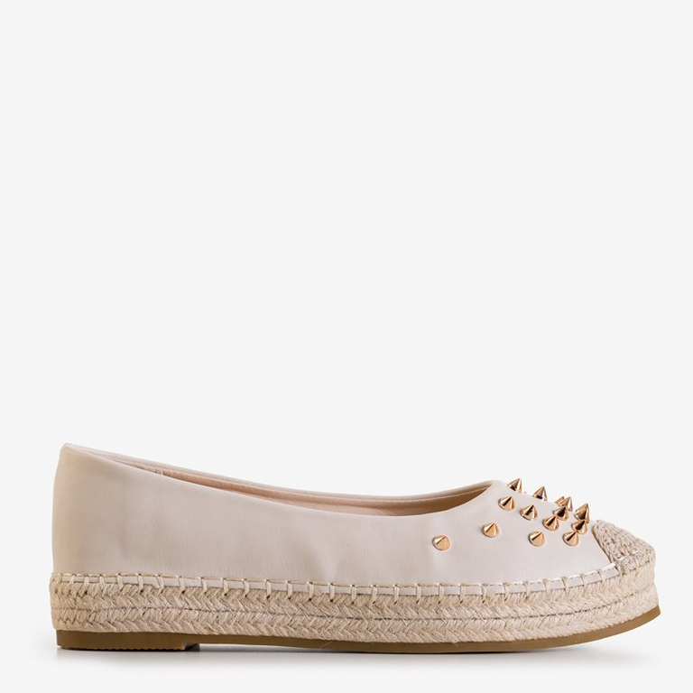 OUTLET Espadrilles beiges pour femmes à jets Edmaria - Chaussures
