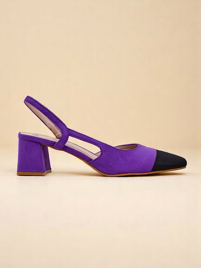 Royalfashion Escarpins pour femmes à talons bas avec bout décoratif Eleganzo