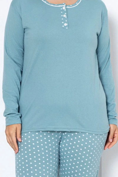 Royalfashion Pajama Femme en Coton 2 Pièces à Pois TAILLE PLUS