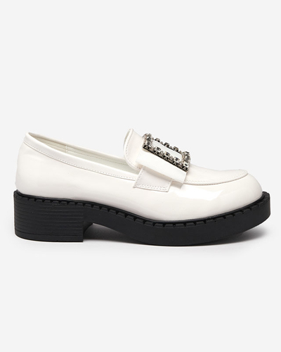 Chaussures laquées à boucle blanche. Fogim- Footwear
