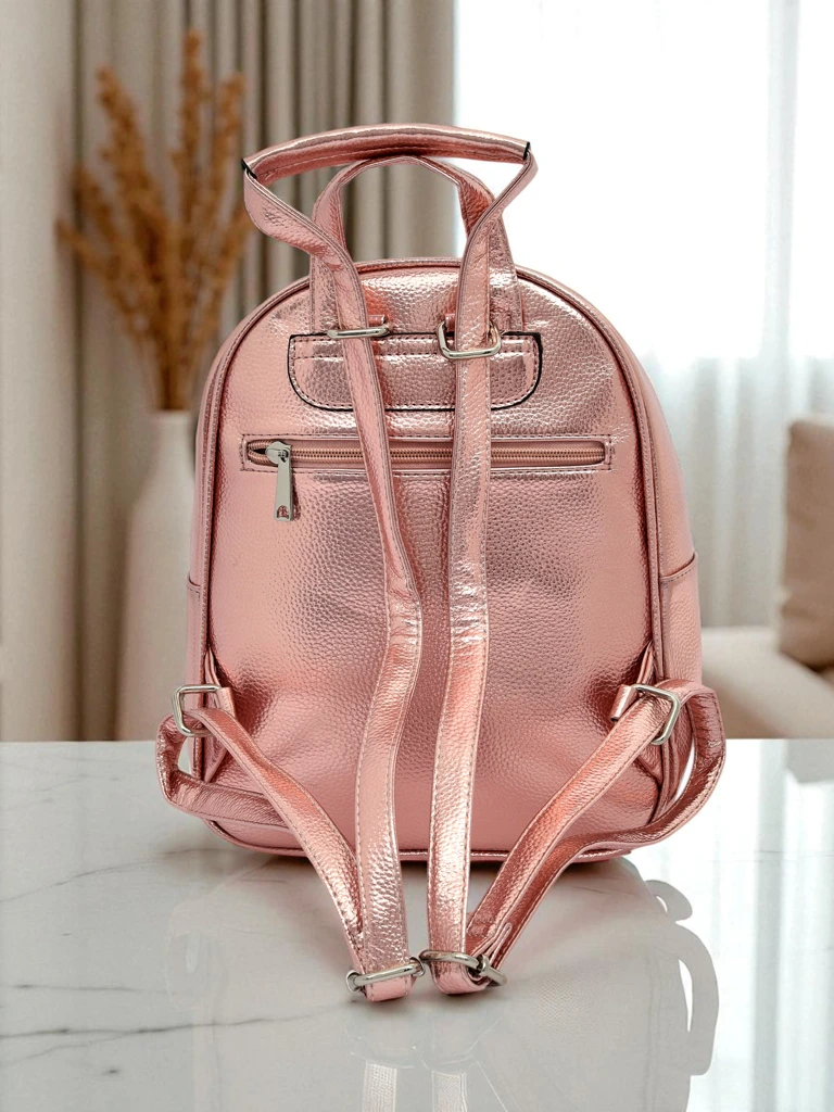 Sac à dos pour femme Royalfashion en cuir écologique avec bandes métalliques