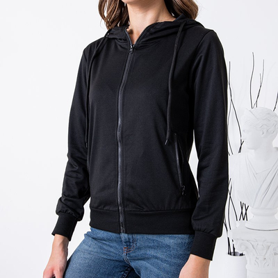Sweat zippé noir pour femme - Vêtements
