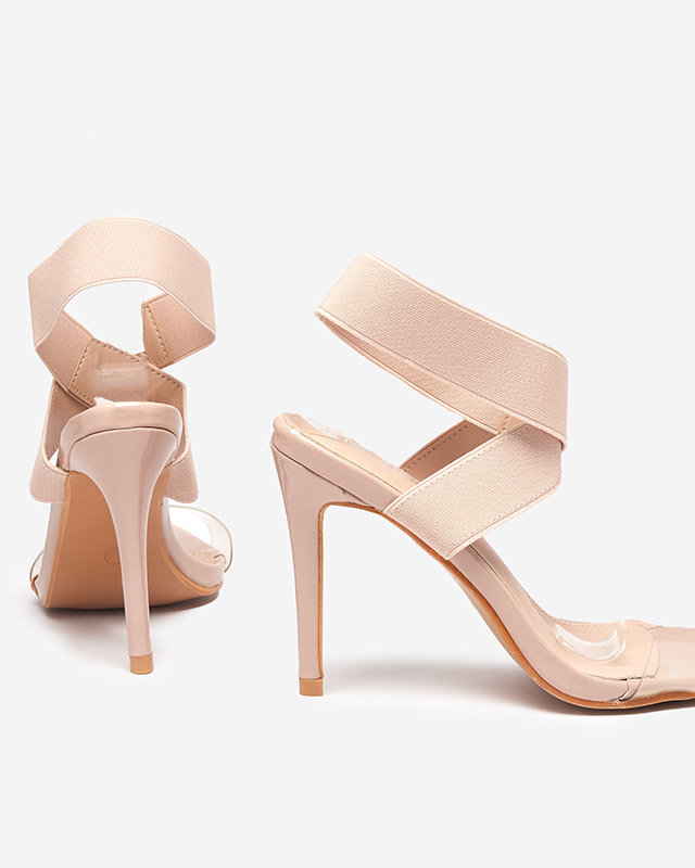 OUTLET Sandales pour femmes à talon aiguille en beige Koala - Footwear