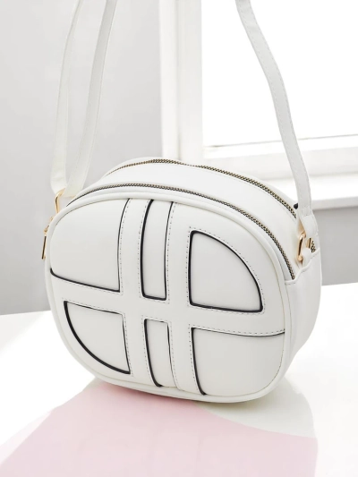 Royalfashion Petit sac à main rond en éco-cuir pour femme Riva Circle