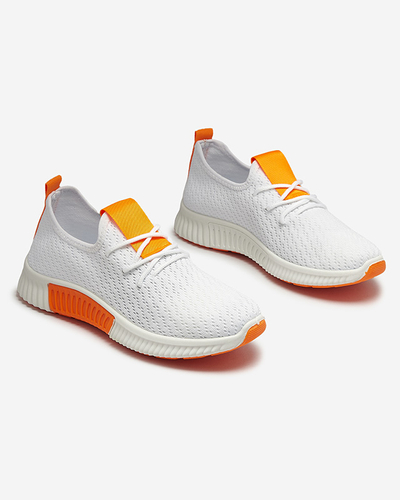 Chaussures de sport blanches pour femmes avec inserts orange Kedeti - Footwear