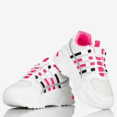 Chaussures de sport pour femmes blanches et roses sur la plateforme Soyea - Footwear