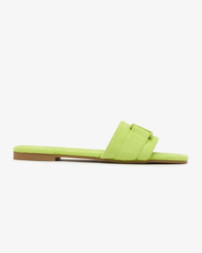 Royalfashion Tongs femme vert fluo avec boucle Rydr