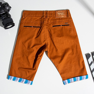 Short homme marron et bleu - Vêtements