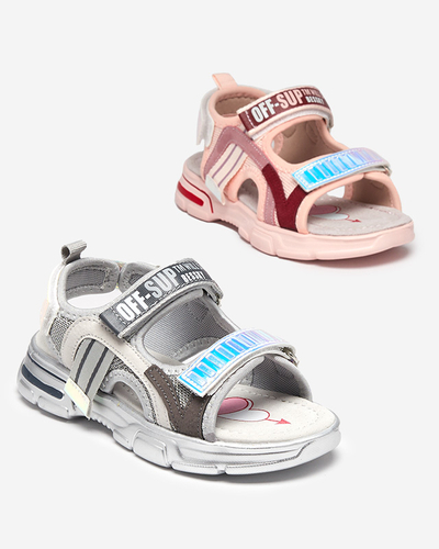 Sandales roses pour fille avec empiècements holographiques Heilol - Footwear