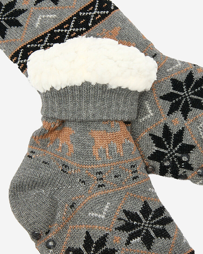 Royalfashion Chaussettes isolées Noël gris foncé pour homme