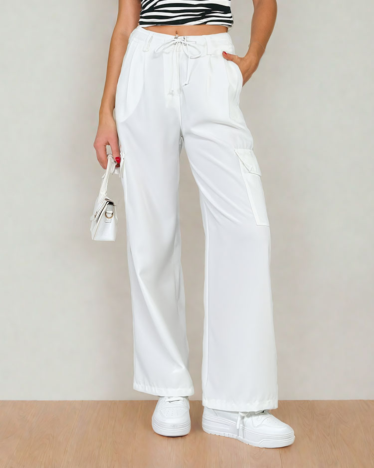 Royalfashion Pantalon large pour femme avec poches