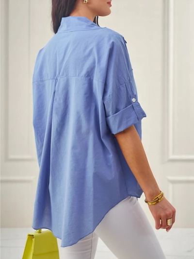 Chemise en coton Royalfashion pour femmes avec des manches 3/4