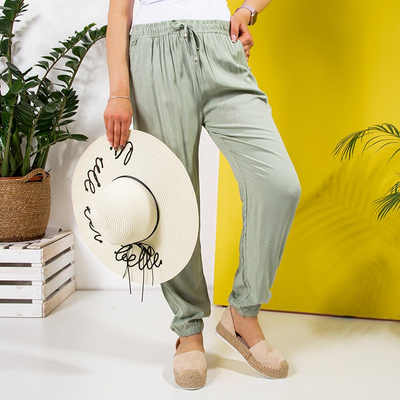 Pantalon taille PLUS vert femme - Vêtements