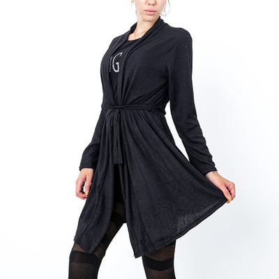 Cardigan noir noué pour femme - Vêtements