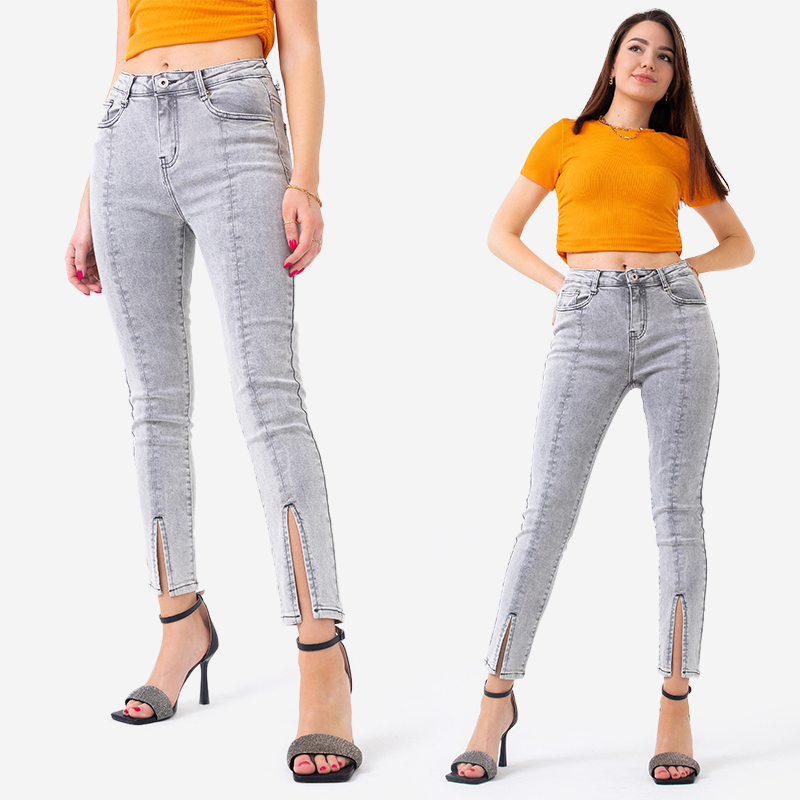 Jean skinny femme gris best sale