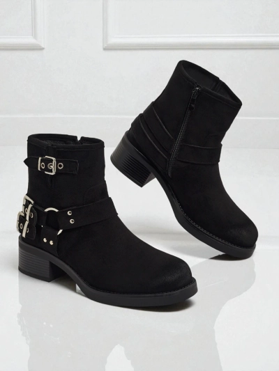 Bottines pour femmes en daim écologique avec boucles Valtos