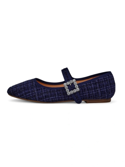 Royalfashion Ballerines à carreaux pour femmes avec boucle et sangle Riffos
