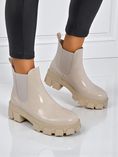 Royalfashion Bottines à semelle massive en cuir écologique verni Calista Weide