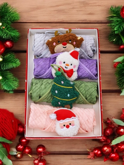 Ensemble de serviettes de Noël Royalfashion Joyeux Noël