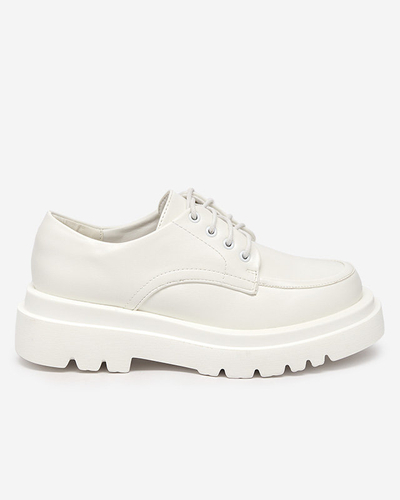 Chaussures basses femme en éco-cuir blanc avec laçage Gerin - Footwear
