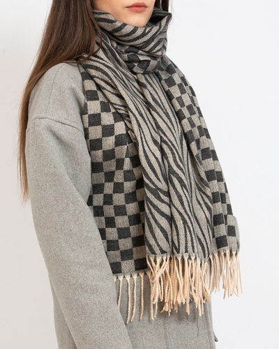 Royalfashion Echarpe légère à motifs pour femme en gris