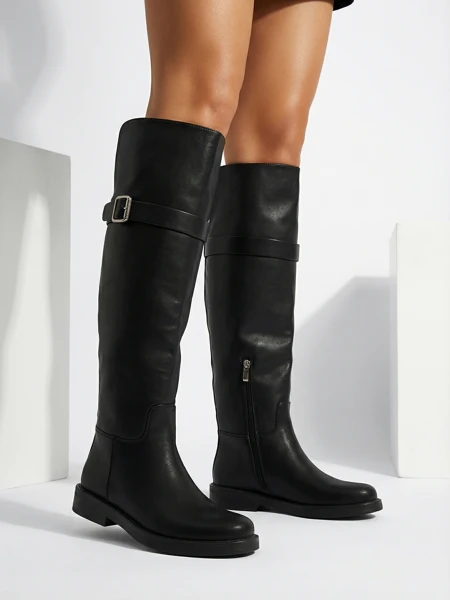 Bottes pour femmes au-dessus du genou en cuir écologique Denivra