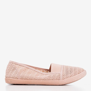 Ballerines femme rose clair avec bordure en dentelle Francis - Chaussures