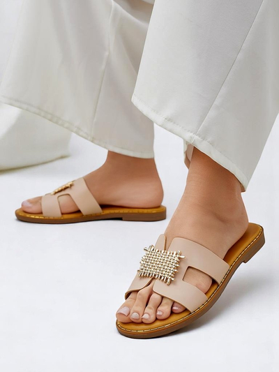 Royalfashion Mules décoratives pour femmes avec ornement Crattes