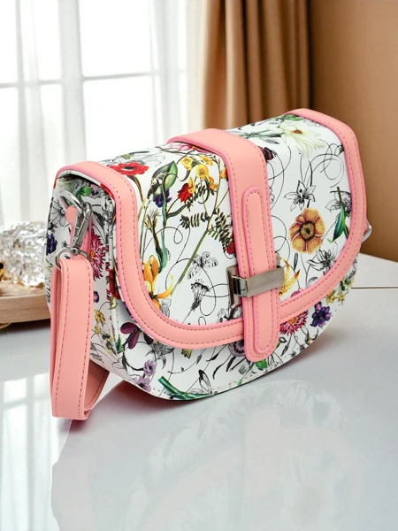 Royalfashion Petit sac à main pour femme en cuir écologique à fleurs Ori Elle