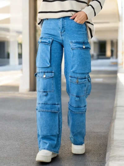 Royalfashion Jean large pour femmes