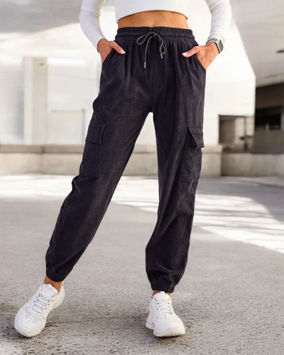 Royalfashion Pantalon côtelé pour femme