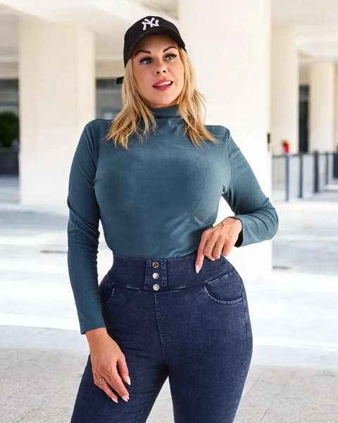 Pull à col roulé vert - Vêtements