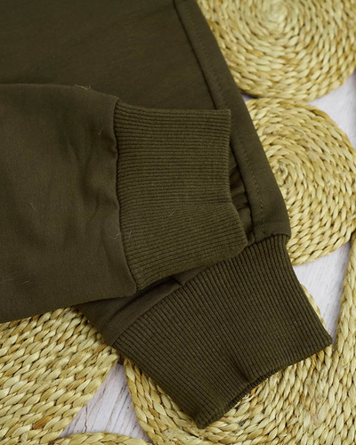 Pantalon de jogging femme vert foncé avec patch coloré - Vêtements